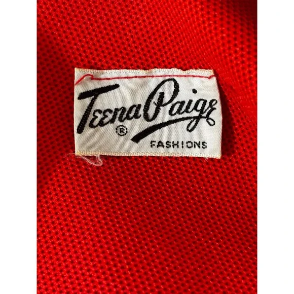 Vintage 60s Teena‎ Paige Red Dress Button Down Mini Shift Dress Short Sleeve - Picture 3 of 16